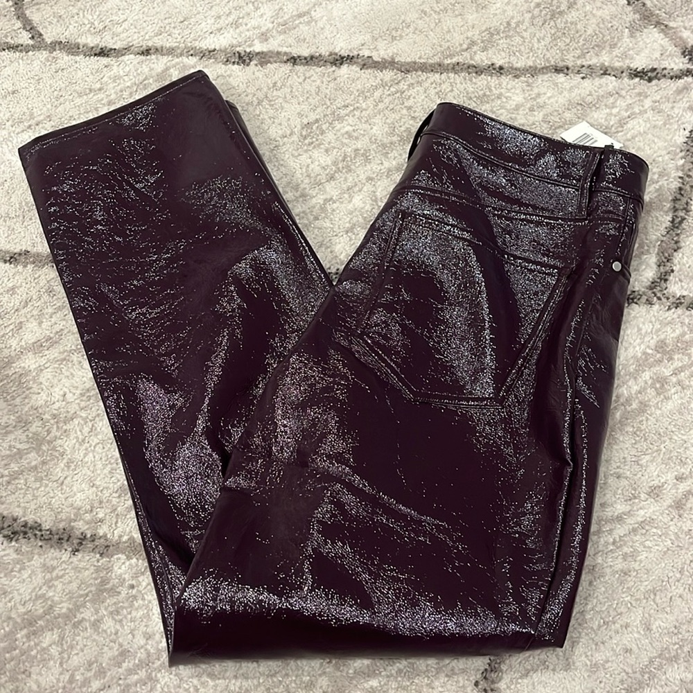 Super High Waist Faux Patent Leather pants